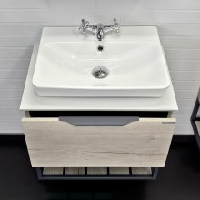 Тумба с раковиной Comforty Порто 60 00-00011395 подвесная Дуб дымчатый