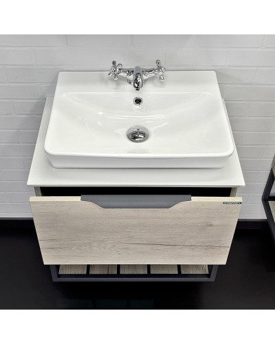 Тумба с раковиной Comforty Порто 60 00-00011395 подвесная Дуб дымчатый