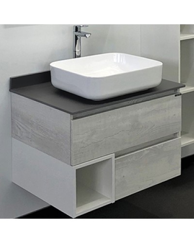 Тумба с раковиной Comforty Прага 75 00-00012790 подвесная Дуб белый