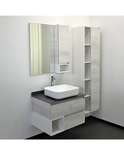 Тумба с раковиной Comforty Прага 75 00-00012790 подвесная Дуб белый