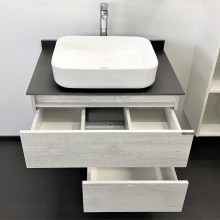 Тумба с раковиной Comforty Прага 75 00-00012790 подвесная Дуб белый