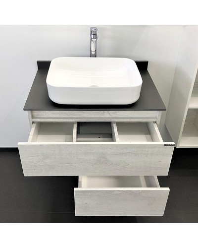 Тумба с раковиной Comforty Прага 75 00-00012790 подвесная Дуб белый