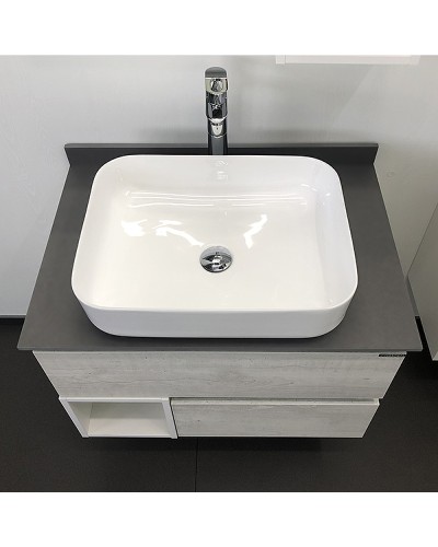 Тумба с раковиной Comforty Прага 75 00-00012790 подвесная Дуб белый