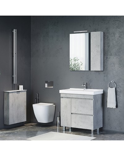Тумба с раковиной Comforty Осло 80Н 00-00012959 Бетон светлый