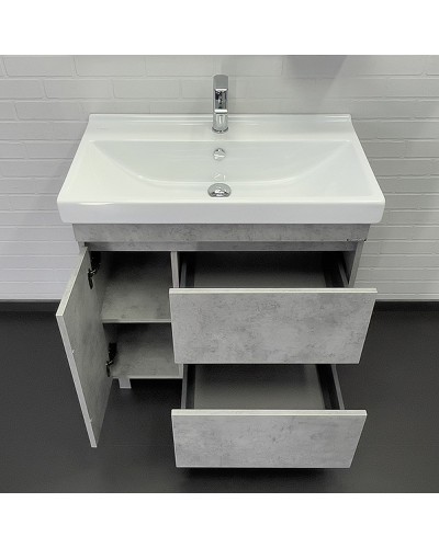 Тумба с раковиной Comforty Осло 80Н 00-00012959 Бетон светлый