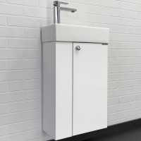 Тумба с раковиной Comforty Асти 40 00-00012835 подвесная Белый глянец