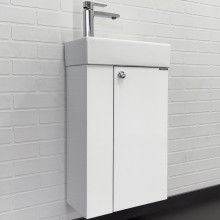 Тумба с раковиной Comforty Асти 40 00-00012835 подвесная Белый глянец