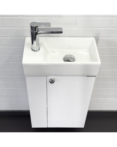 Тумба с раковиной Comforty Асти 40 00-00012835 подвесная Белый глянец