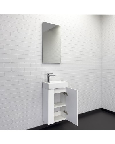 Тумба с раковиной Comforty Асти 40 00-00012835 подвесная Белый глянец