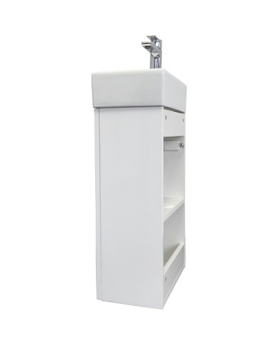 Тумба с раковиной Comforty Асти 40 00-00012835 подвесная Белый глянец