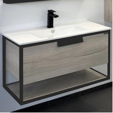 Тумба с раковиной Comforty Бонн 90 00-00011781 подвесная Дуб дымчатый