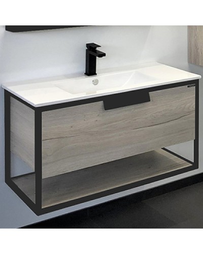 Тумба с раковиной Comforty Бонн 90 00-00011781 подвесная Дуб дымчатый