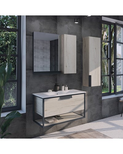 Тумба с раковиной Comforty Бонн 90 00-00011781 подвесная Дуб дымчатый