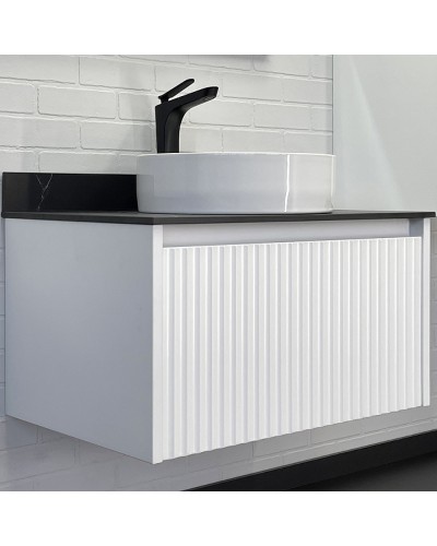 Тумба с раковиной Comforty Марсель 75 00-00012270 подвесная Белая