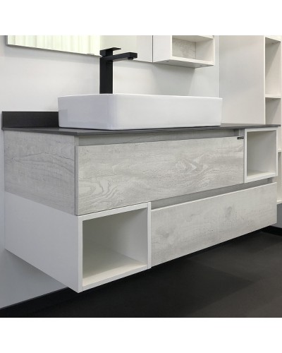 Тумба с раковиной Comforty Прага 120 00-00013221 подвесная Дуб белый