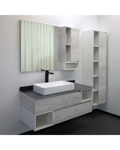 Тумба с раковиной Comforty Прага 120 00-00013221 подвесная Дуб белый