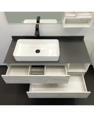 Тумба с раковиной Comforty Прага 120 00-00013221 подвесная Дуб белый