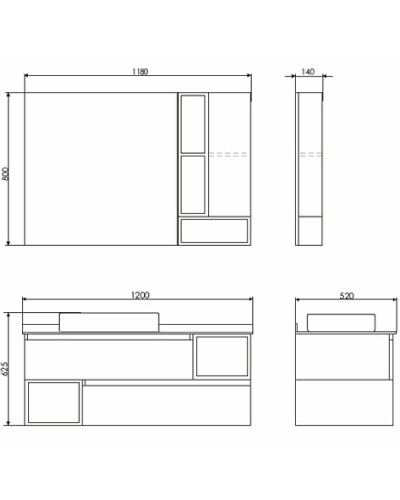 Тумба с раковиной Comforty Прага 120 00-00013221 подвесная Дуб белый
