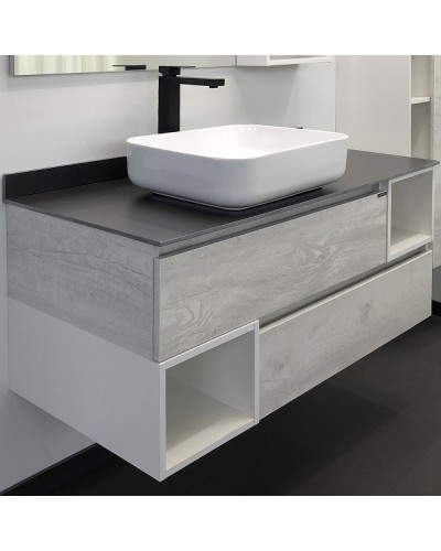 Тумба с раковиной Comforty Прага 120 00-00013222 подвесная Дуб белый