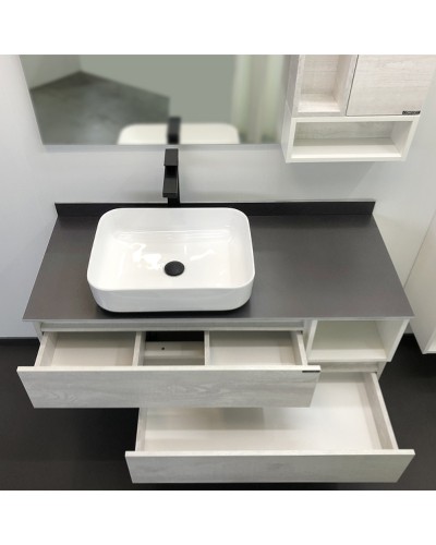 Тумба с раковиной Comforty Прага 120 00-00013222 подвесная Дуб белый