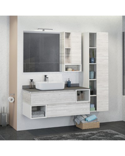 Тумба с раковиной Comforty Прага 120 00-00013222 подвесная Дуб белый