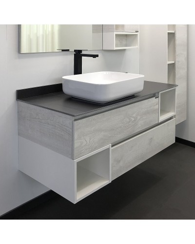 Тумба с раковиной Comforty Прага 120 00-00013222 подвесная Дуб белый