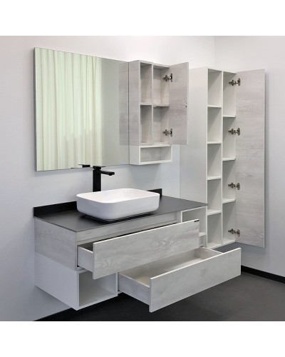 Тумба с раковиной Comforty Прага 120 00-00013222 подвесная Дуб белый