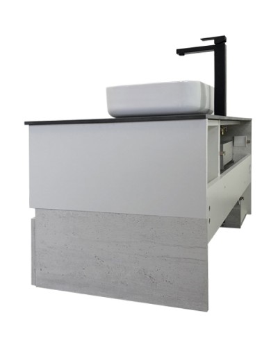 Тумба с раковиной Comforty Прага 120 00-00013222 подвесная Дуб белый