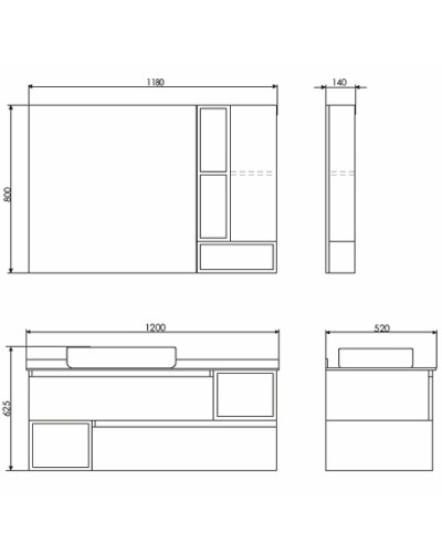 Тумба с раковиной Comforty Прага 120 00-00013222 подвесная Дуб белый
