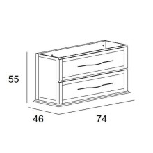 Тумба под раковину Cezares Tiffany 75 55242 подвесная Grigio Nuvola