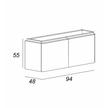 Тумба под раковину Cezares Stylus 94 55228 подвесная Blu Petrolio