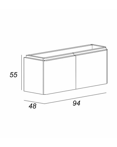 Тумба под раковину Cezares Stylus 94 55228 подвесная Blu Petrolio