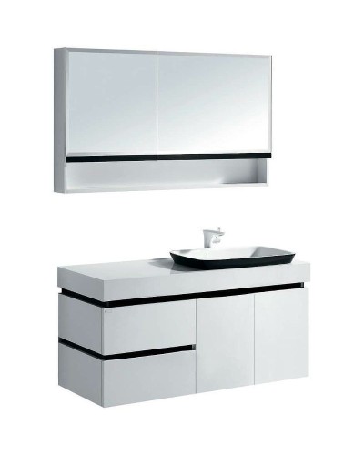 Тумба с раковиной Orans BC-6019-1200R 120 601912R подвесная Белая Черная