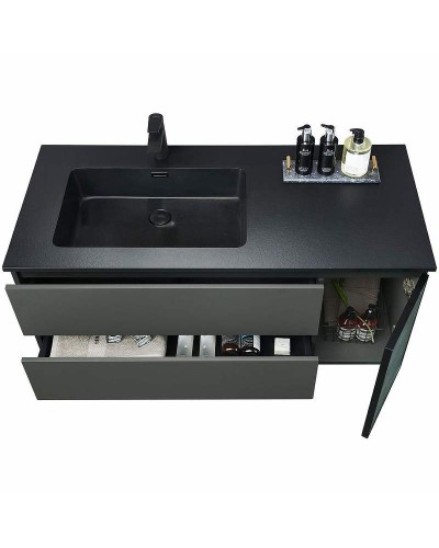 Тумба с раковиной Orans BC-2055-1000L 100 2055100L подвесная Темно-серая