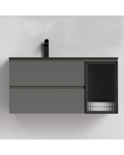 Тумба с раковиной Orans BC-2055-1000L 100 2055100L подвесная Темно-серая