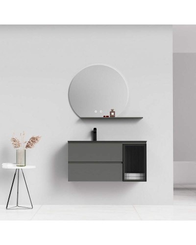 Тумба с раковиной Orans BC-2055-1000L 100 2055100L подвесная Темно-серая