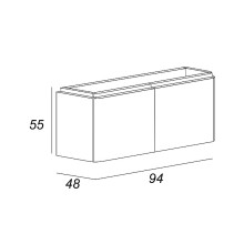 Тумба под раковину Cezares Stylus 94 55227 подвесная Nero grafite