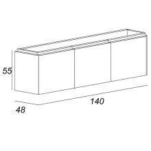 Тумба под раковину Cezares Stylus 140 55231 подвесная Nero grafite