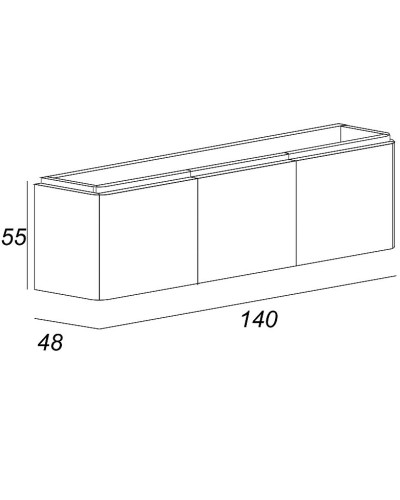 Тумба под раковину Cezares Stylus 140 55231 подвесная Nero grafite