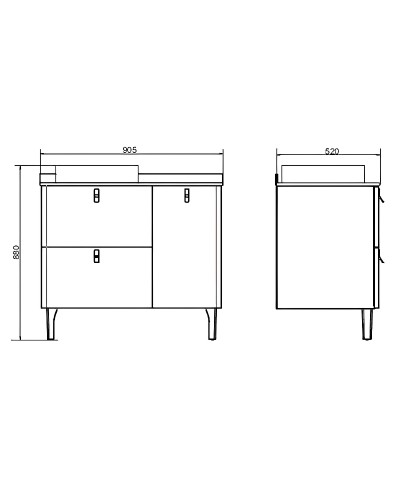 Тумба с раковиной Comforty Сорренто 90Н 00-00013520 Светло-серая