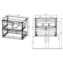 Тумба под раковину Vincea Mia Slim 60 VMC-2MC600S1RW подвесная R.Wood