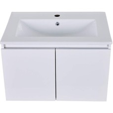 Тумба с раковиной Orange Квадро 60 KV-60TUW+Ra подвесная Белый глянец