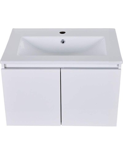 Тумба с раковиной Orange Квадро 60 KV-60TUW+Ra подвесная Белый глянец
