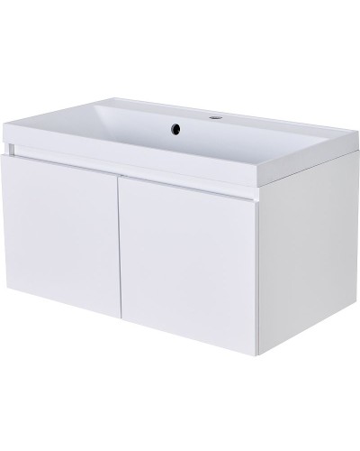 Тумба с раковиной Orange Квадро 60 KV-60TUW+Racl подвесная Белый глянец