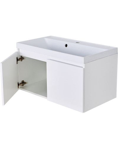 Тумба с раковиной Orange Квадро 60 KV-60TUW+Racl подвесная Белый глянец