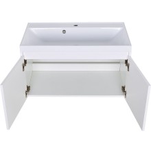 Тумба с раковиной Orange Квадро 80 KV-80TUW+Racl подвесная Белый глянец