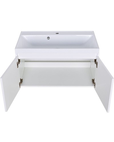 Тумба с раковиной Orange Квадро 80 KV-80TUW+Racl подвесная Белый глянец