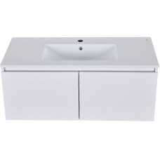 Тумба с раковиной Orange Квадро 100 KV-100TUW+Racl подвесная Белый глянец