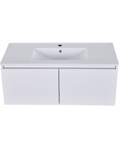 Тумба с раковиной Orange Квадро 100 KV-100TUW+Racl подвесная Белый глянец