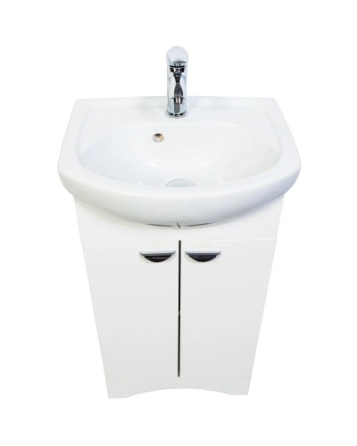 Тумба с раковиной белый глянец 46 см Orange Сити Si-45TU+RA